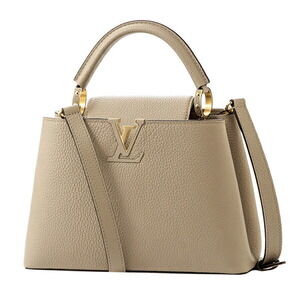 Louis Vuitton Taurillon Capucines Handbag Beige